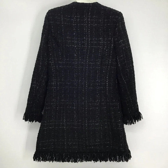 Vertigo Paris Women’s Tweed Boucle Fringe Wool Blend Jacket Coat Size Small - Picture 3 of 10